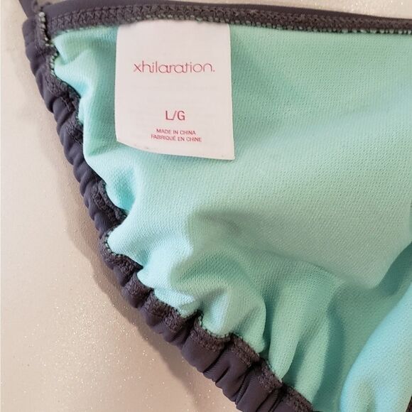 Bikini bathing suit top large teal gray - Picture 3 of 3